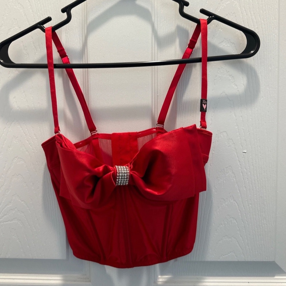 Victoria's Secret Dream Angels Bow Rhinestone Bustier Top